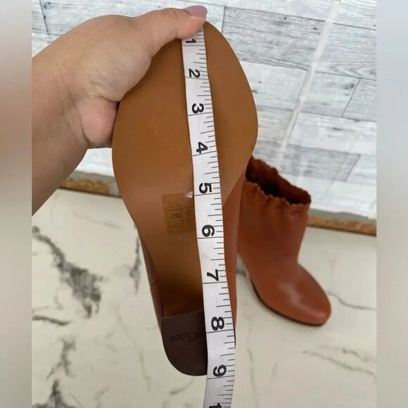 See By Chloe chestnut Leather Ankle Length Boots Size 40/9.5 - Picture 12 of 12